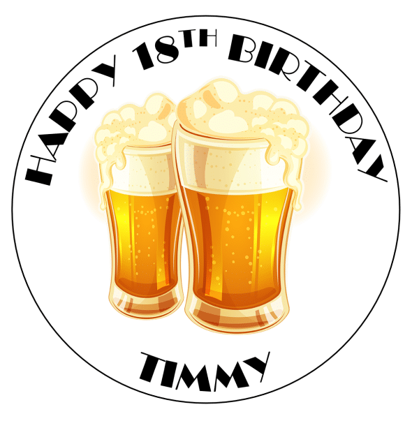 two pints of beer happy birthday cake topper