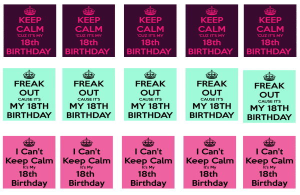 keep calm happy birthday cupcake toppers