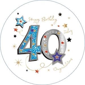 40th happy birthday cake topper