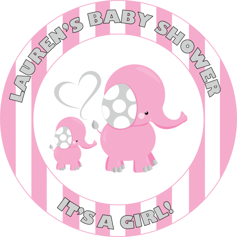 pink elephant baby shower cake topper