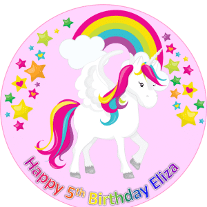 pink unicorn cake topper