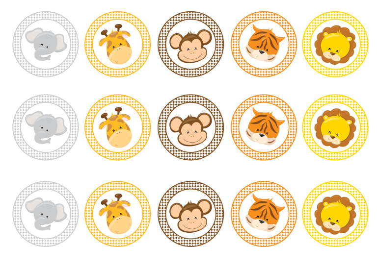 Animal faces cupcake toppers