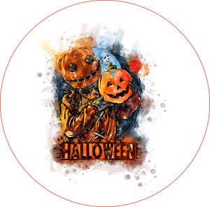 Halloween pumpkin head cake topper