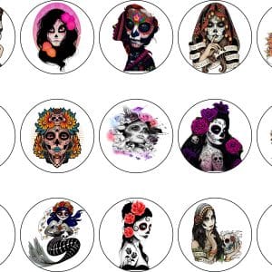Lady Dead cupcake toppers Day of the Dead