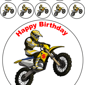 Yellow Motorbike Cake topper