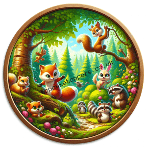 Woodland animal forest scene - Image 8