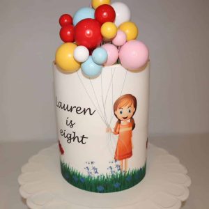 Girl holding balloons cake wrap - Image 2