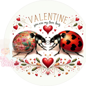 Love bug valentines cake Toppers