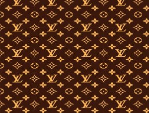 Louis Vuitton style edible icing sheet brown background with gold writting