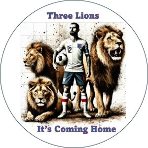 England Footballer with National Flag and Three Lions - Image 3