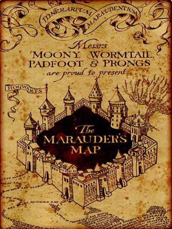 Iconic Marauders map printed on a sheet of icing or wafer paper