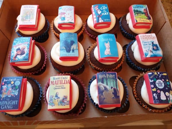 Book cover cupcake toppers