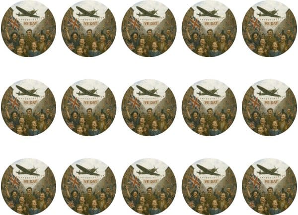 VE Day cupcake toppers - Image 4