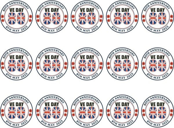 VE Day cupcake toppers - Image 5