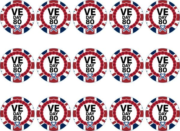 VE Day cupcake toppers - Image 3