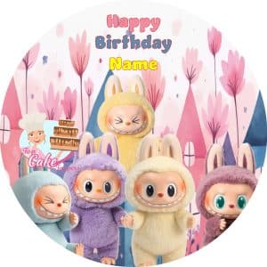 Labubu style cake topper