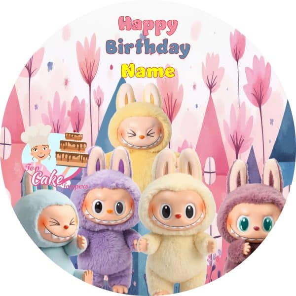 Labubu style cake topper